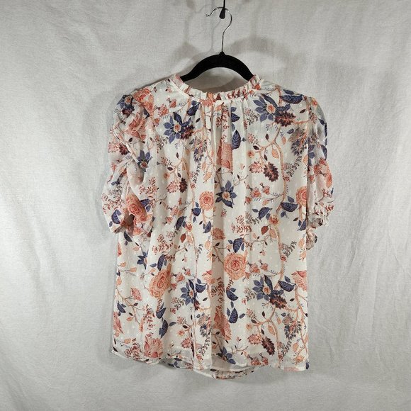 Rachel Zoe Tops - RACHEL ZOE Blouse Red white Blue Floral Size XL 100% Poly. Ecx. Condition! *Pics